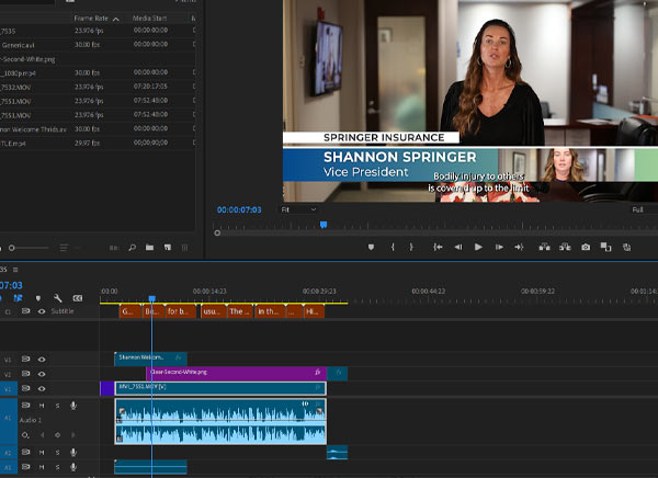 Image of your video being edited in Premier Pro